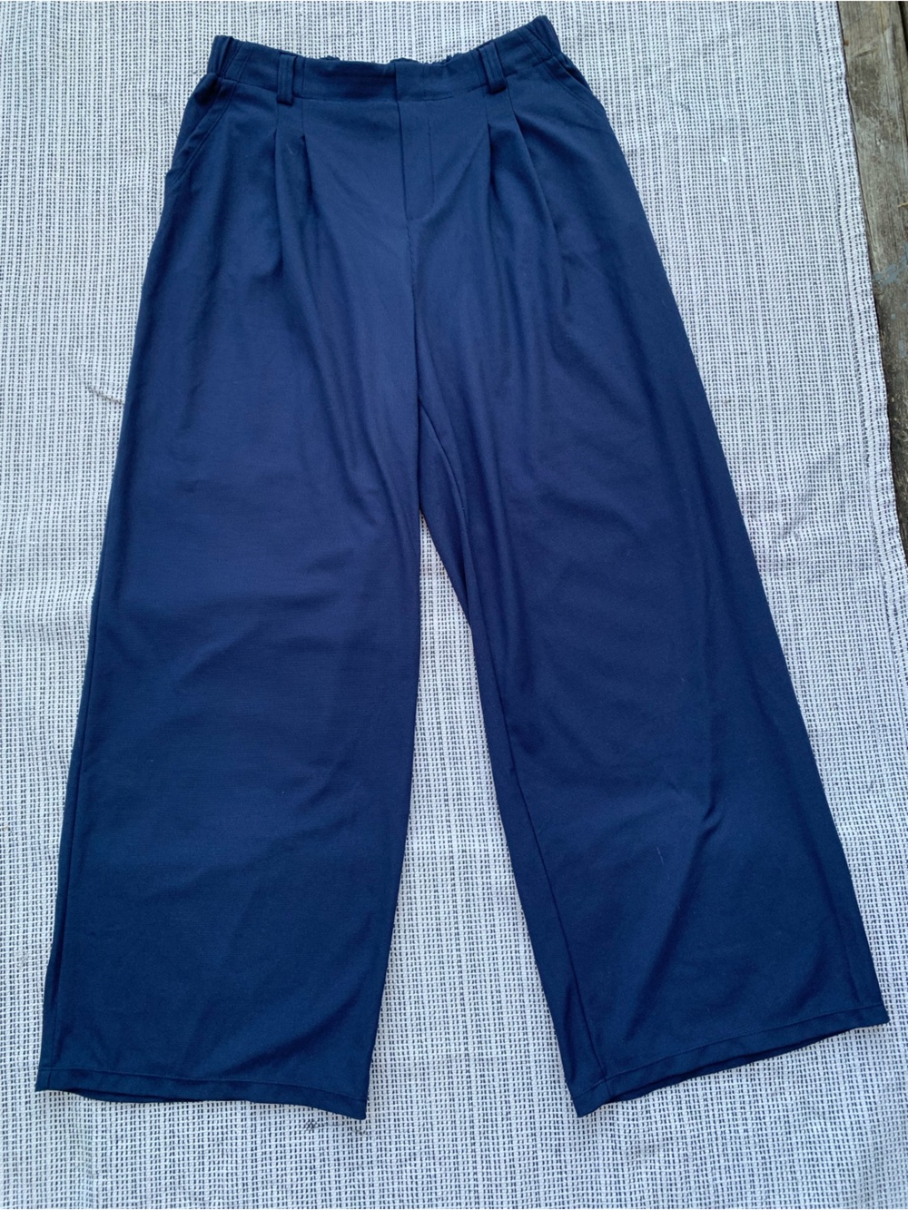 HALARA Navy Wide-Leg Trouser Pants comfy soft everyday essentials